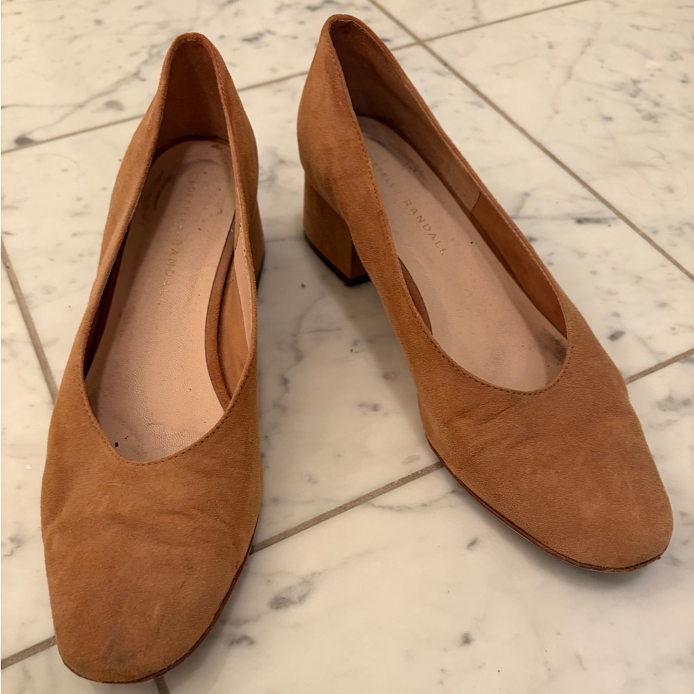 Loeffler Randall Tan Suede Block Heels